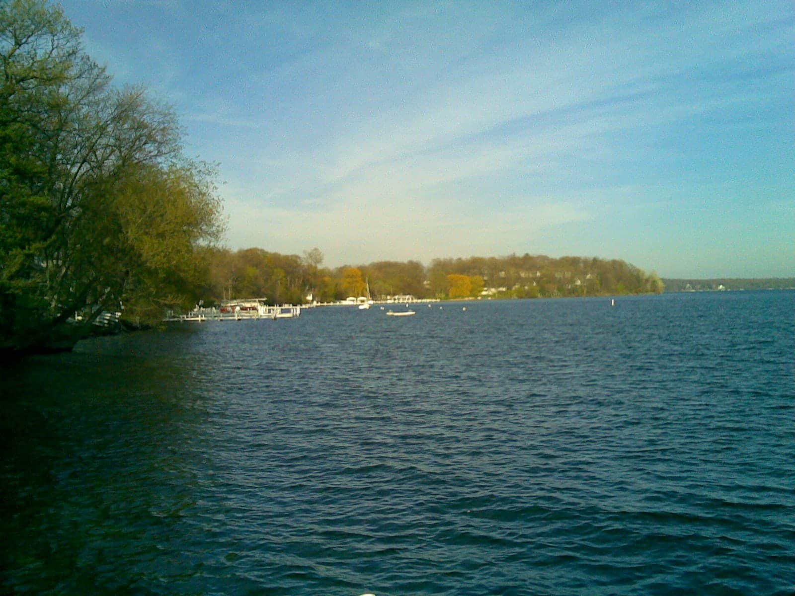 Geneva Lake viewed from the wooded shoreline at Williams Bay